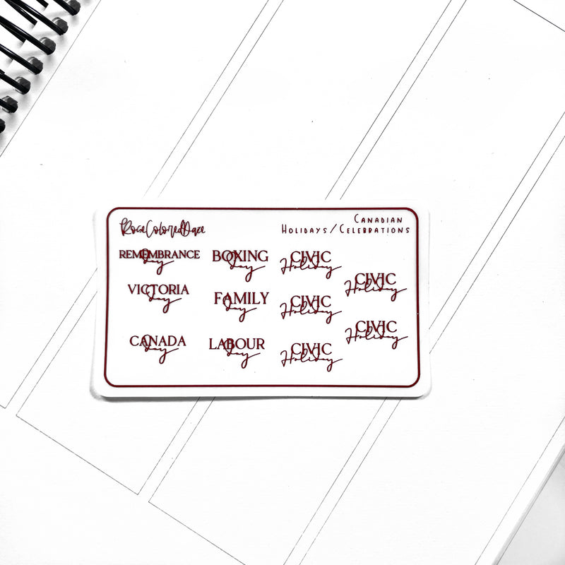 MINI Holiday Planner Stickers