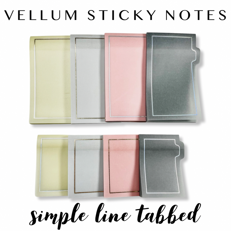 Vellum Sticky Notes- Simple Line Tabbed