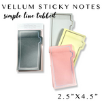 Vellum Sticky Notes- Simple Line Tabbed