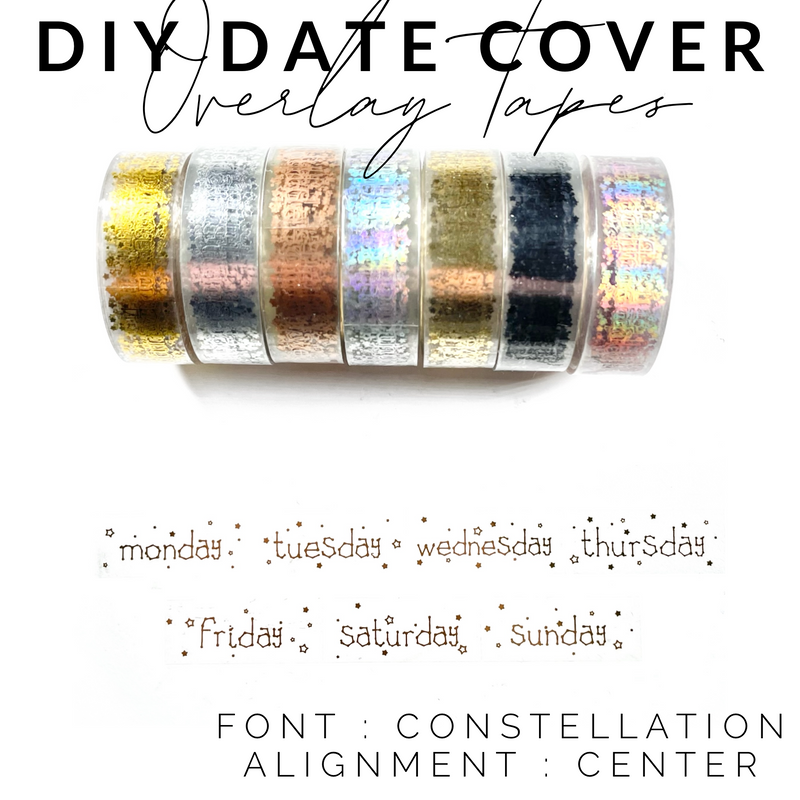 DIY Date Covers- Perforated Day Overlay Tape- Constellation