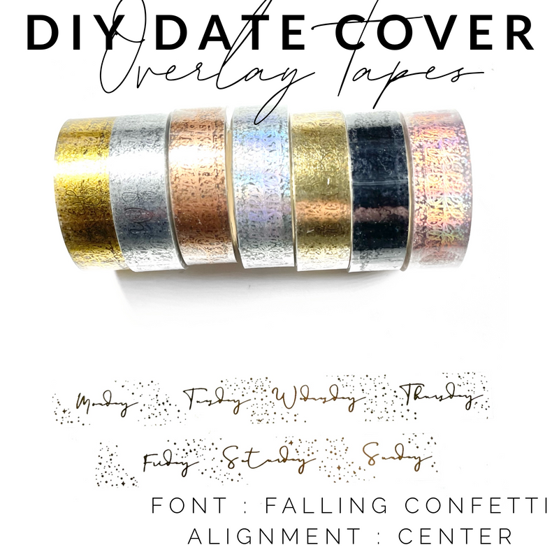 DIY Date Covers- Perforated Day Overlay Tape- Falling Confetti