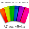 Transparent Sticky Notes - 1"x3" Neon Collection - Set of 3