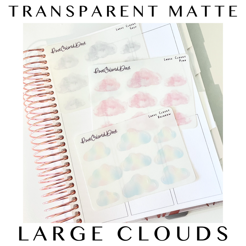 Large Cloud Stickers - Transparent Matte