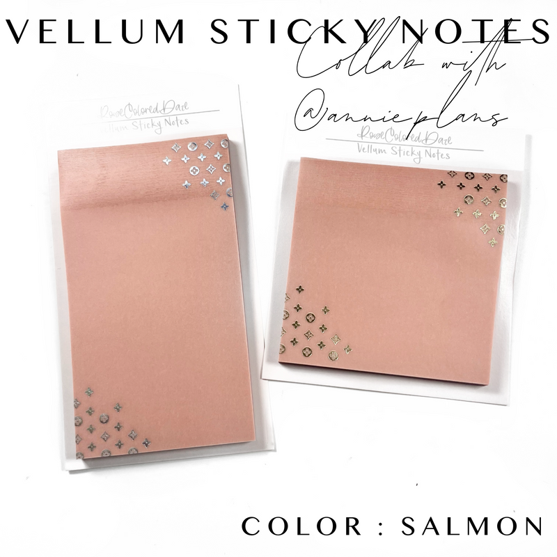 Collab with @annie.plans- Vellum Sticky Notes- LUXE SALMON