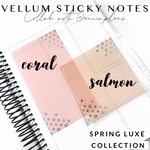 Collab with @annie.plans- Vellum Sticky Notes- LUXE CORAL