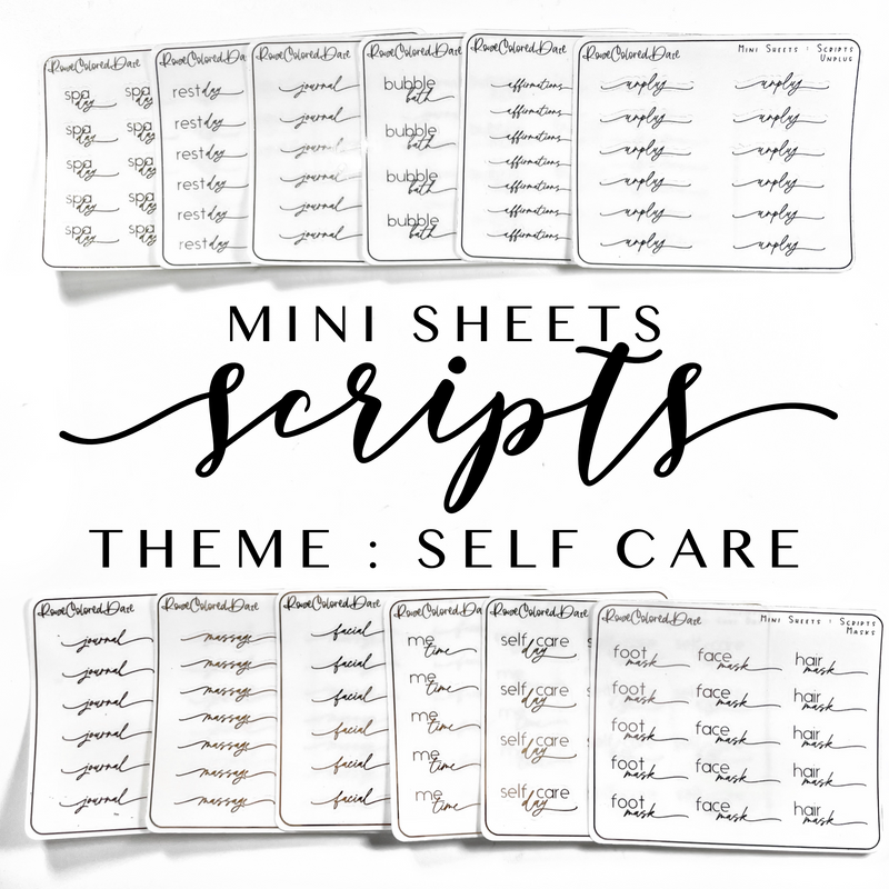 MINI Sheets- Self Care Scripts – Rose Colored Daze
