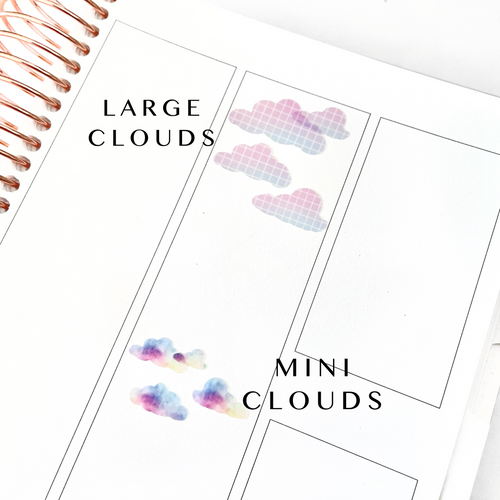 Large Cloud Stickers - Transparent Matte *New Colors 4/12*