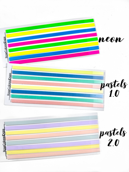 Highlighted Sticky Notes Transparent Sticky Notes - LONG Highlight Strips - Multi Colors – Rose ...