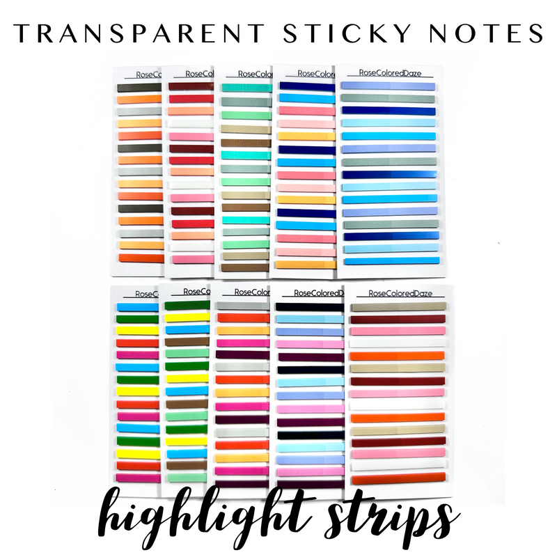 Transparent Sticky Notes - HIGHLIGHT STRIPS