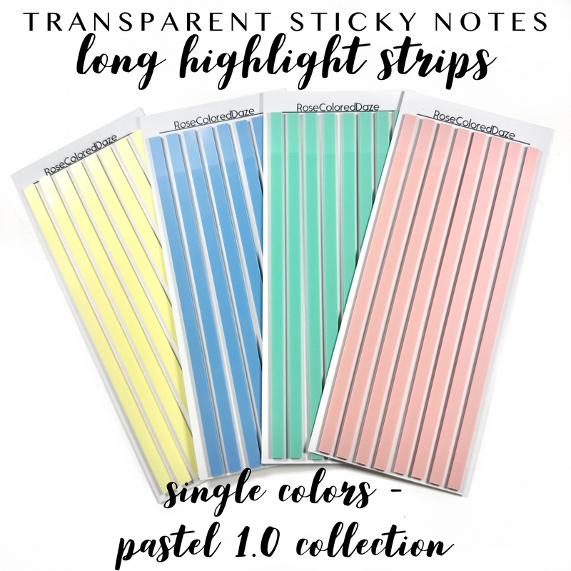 LONG Highlight Strips - Single Colors - Pastel 1.0 Collection