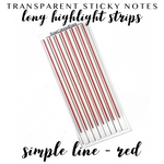 LONG Highlight Strips - Simple Line - Red