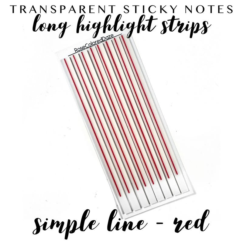 LONG Highlight Strips - Simple Line - Red