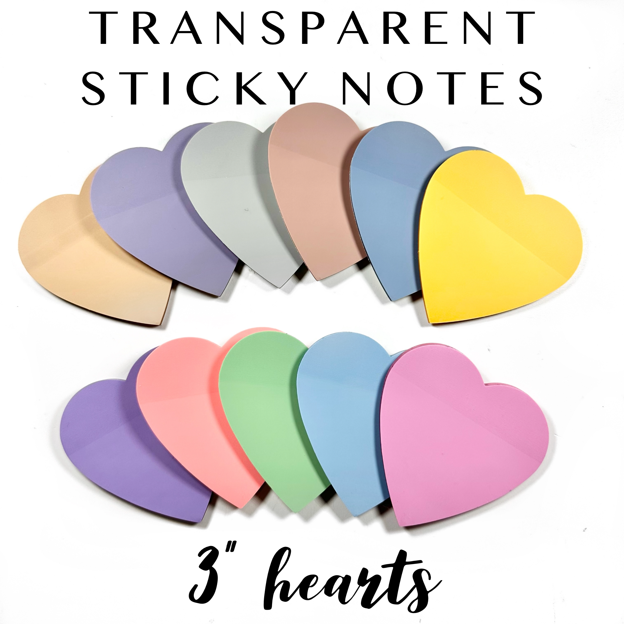 Sticky Notes Heart Shape Display Transparent Sticky Notes - 3