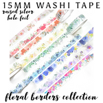 Raised Foil Washi Tape - Floral Borders Collection