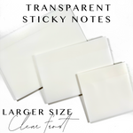 Transparent Sticky Notes - Clear Frost - Larger Sizes