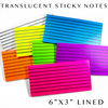 Translucent Sticky Notes - 6"x3" Lined Collection