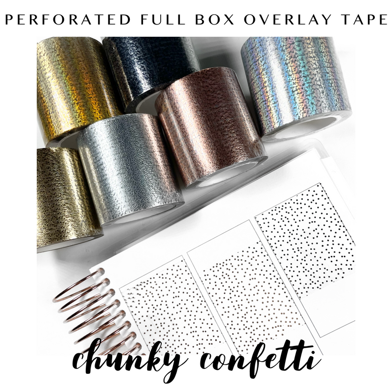 Perforated Full Box Overlay Tape- CHUNKY CONFETTI