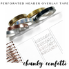 Perforated Header Overlay Tape- CHUNKY CONFETTI