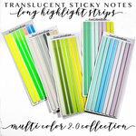 Translucent Sticky Notes - LONG Highlight Strips - MultiColors 2.0
