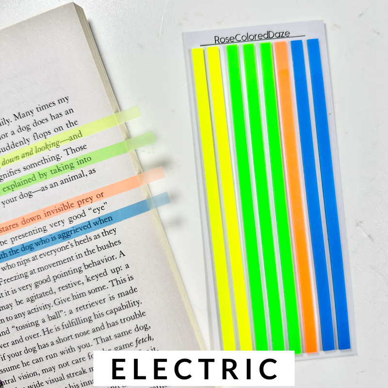 Translucent Sticky Notes - LONG Highlight Strips - MultiColors 2.0