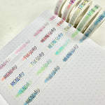 Perforated Date Cover Washi Tape - Summer Neons Collection - 10mm Watercolor Swatch