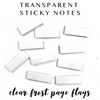 Transparent Sticky Notes - Clear Frost Page Flags - Set of 10