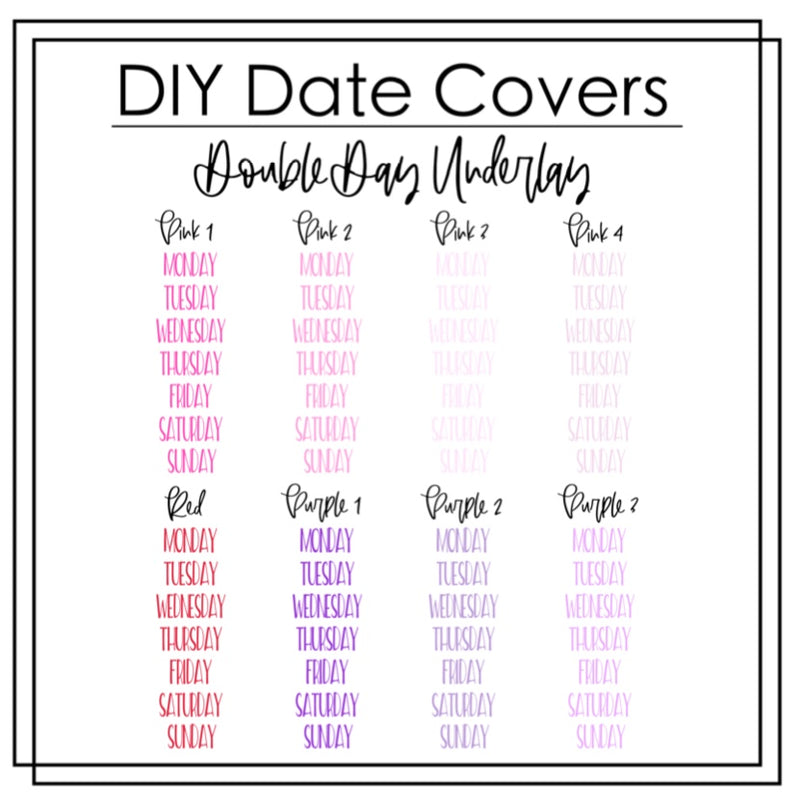 DIY Date Cover Underlays- Double Day/Capital Letter