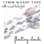 Raised Foil Washi Tape - Floating Clouds - Pastel Collection