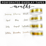 Perforated Overlay Tapes - Months of the Year