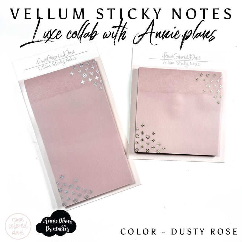 Collab with @annie.plans- Vellum Sticky Notes- LUXE DUSTY ROSE