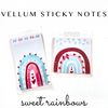 Vellum Sticky Notes- Sweet Rainbows