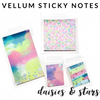 Vellum Sticky Notes - Daisies & Stars Collection